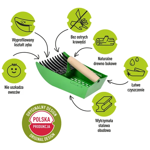 Obiralnik za drobne sadeže, kovinski, zelen - 8