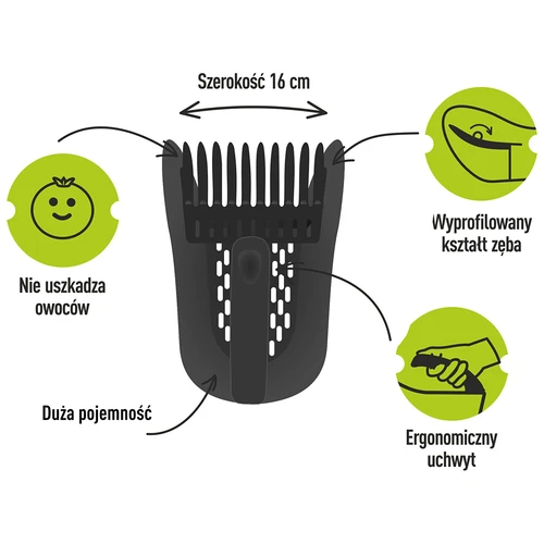 Obiralo za drobne sadeže iz plastike, črno - 7