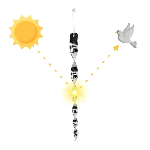 Odganjalec ptic – odsevne spirale v srebrni barvi, 6 kosov - 3