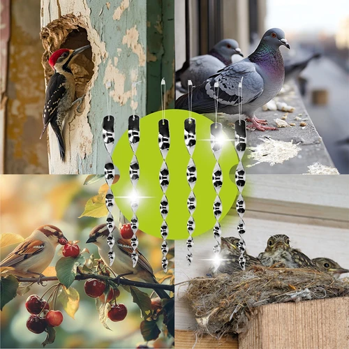 Odganjalec ptic – odsevne spirale v srebrni barvi, 6 kosov - 6