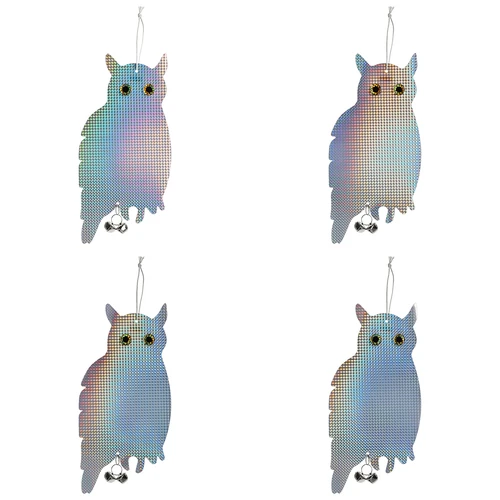 Odsevna obešanka za odganjanje ptic - sova z zvončki - 3