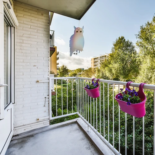 Odsevna obešanka za odganjanje ptic - sova z zvončki - 11