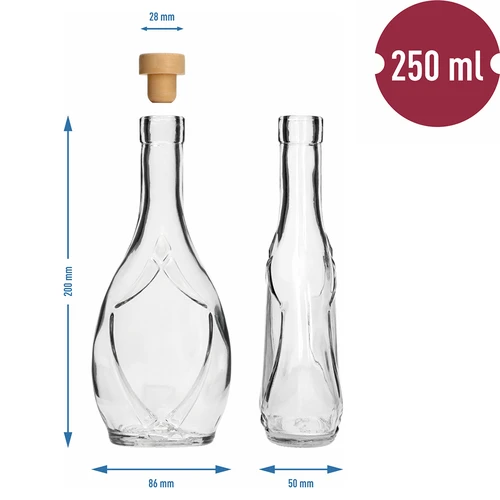 Okrasna steklenica ICONA 250 ml, z zamaškom v obliki gobice, 1 kos. - 5