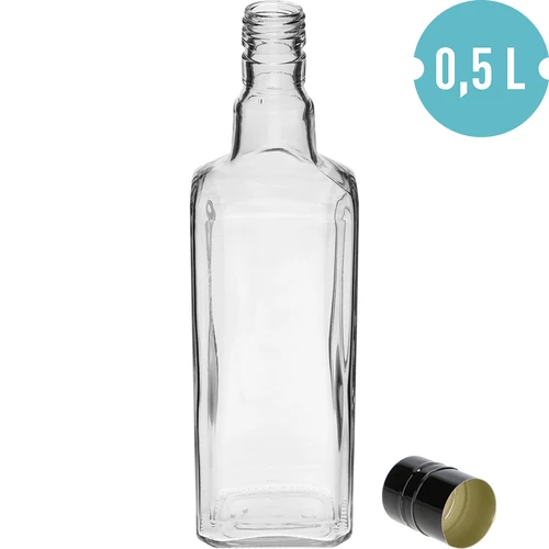 Okrasna steklenica TYNKTURA 0,5 L z dolgim črnim navojnim zamaškom Ø 28 mm, 1 kos - 2
