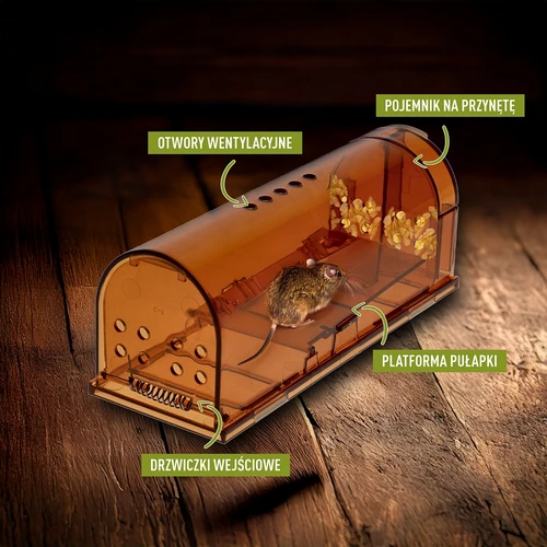 Pasti za miši – živa past, prozorna, 2 kosa - 5