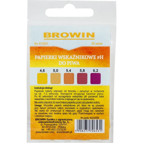 pH indikatorski lističi za pivo - lakmusni