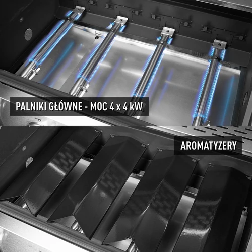 Plinski žar dragON BBQ201, 18,8 kW, srebrn - 5