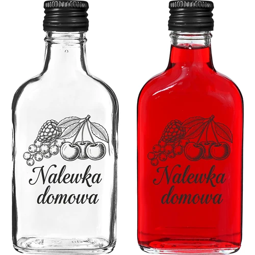 Steklenica – prisrčnica 200 ml z navojnim pokrovčkom, potisk »Nalewka domowa«, 1 kos.