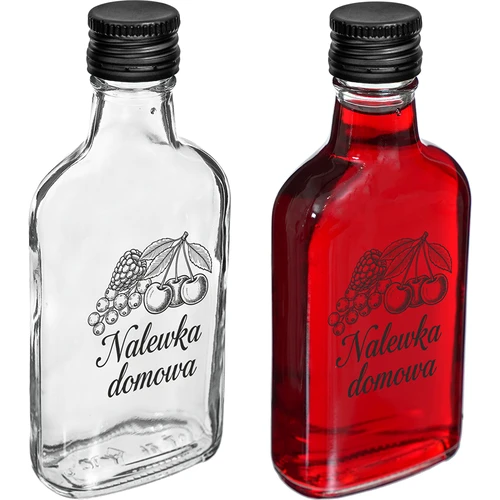 Steklenica – prisrčnica 200 ml z navojnim pokrovčkom, potisk »Nalewka domowa«, 1 kos. - 2