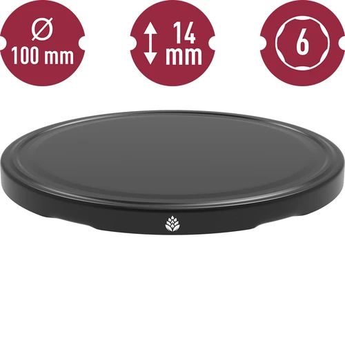 Pokrovček fi 100 črn - 10 kos. - 5