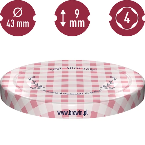 Pokrovček fi 43 karirast - 10 kos. - 10