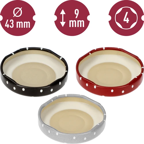 Pokrovček fi 43 mm, pikice - mix - 10 kosov. - 10