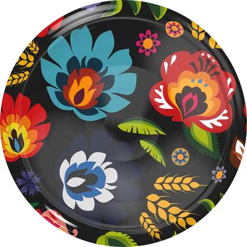 Pokrovček fi 66/4 črn Folk - 10 kos.