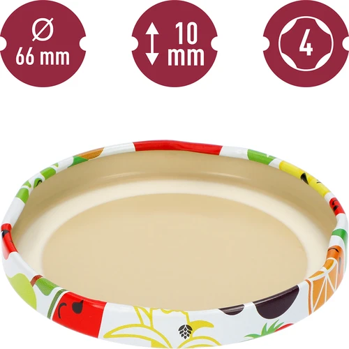 Pokrovček fi 66/4 sadje - 10 kosov. - 4