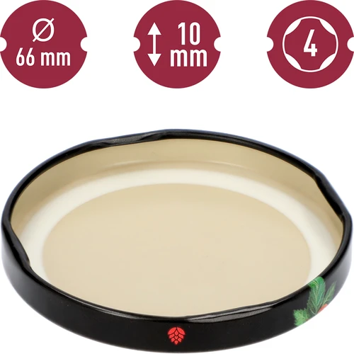 Pokrovček fi 66/4 sadje na črnem ozadju  - 10 kos. - 4