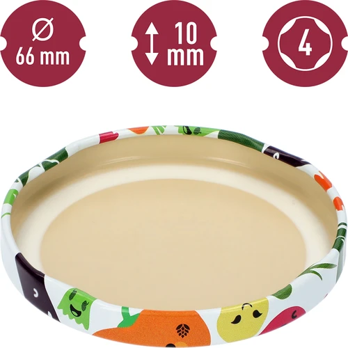 Pokrovček fi 66/4 zelenjavni obrazki - 10 kosov. - 4