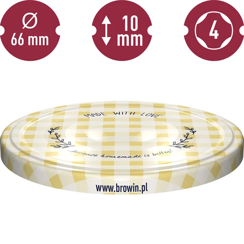 Pokrovček fi 66, karirast - 10 kos. - 10