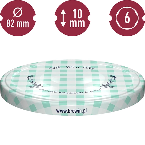 Pokrovček fi 82/6, karirast - 10 kos. - 10