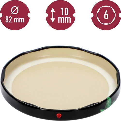 Pokrovček fi 82/6 sadje na črnem ozadju – 10 kos. - 4