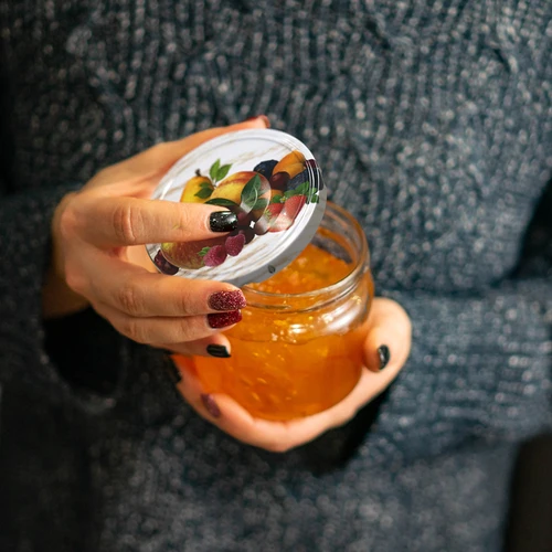 Pokrovčki fi 66/4 s sadnim motivom na beli podlagi – 10 kos. - 6