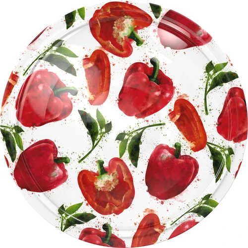 Pokrovčki fi 66/4 z risanimi paprikami - 10 kos.