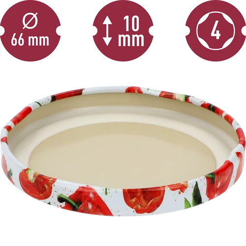 Pokrovčki fi 66/4 z risanimi paprikami - 10 kos. - 4