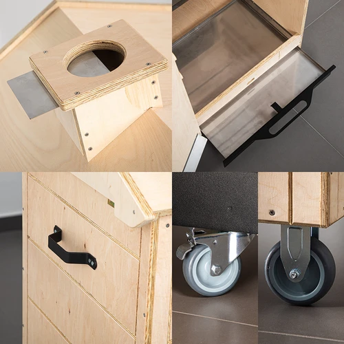 Prekajevalna komora iz atestirane vezane plošče, brezokvirna, 320L, s kolesi - 3