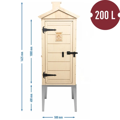 Prekajevalna komora iz certificirane vezane plošče, 200 L, z osnovo iz nerjavnega jekla - 3