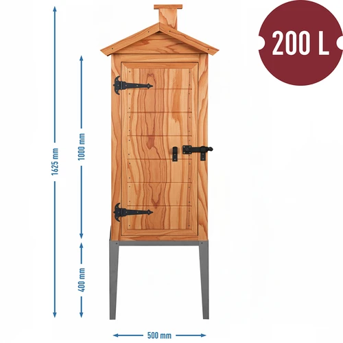 Prekajevalna komora iz macesna, 200L, s podstavkom iz nerjavnega jekla - 3