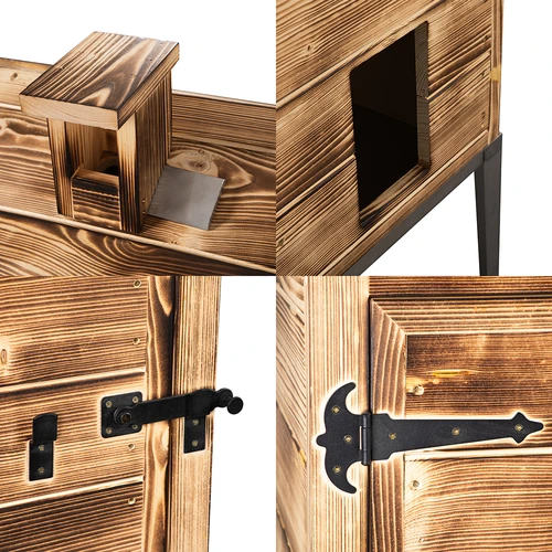 Prekajevalna komora na drva – iz smrekovega lesa, 200 L, s podstavkom iz nerjavnega jekla - 4