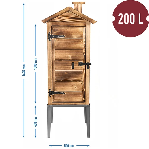 Prekajevalna komora na drva – iz smrekovega lesa, 200 L, s podstavkom iz nerjavnega jekla - 5