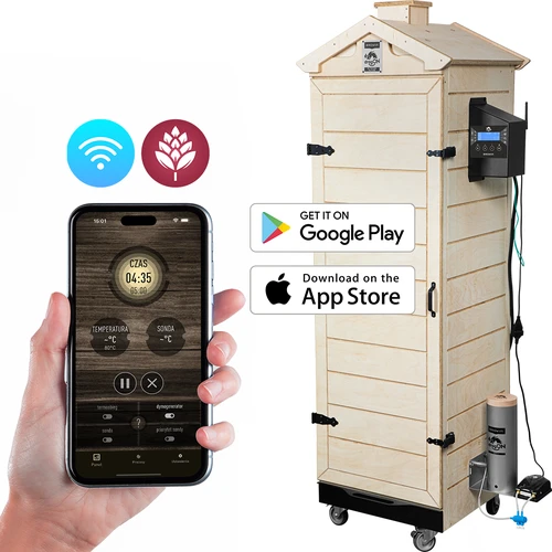 Prekajevalnica dragON PLYWOOD NATURE – brez okvirja, modularna, s krmilnikom Wi-Fi, 320 L  - 1 