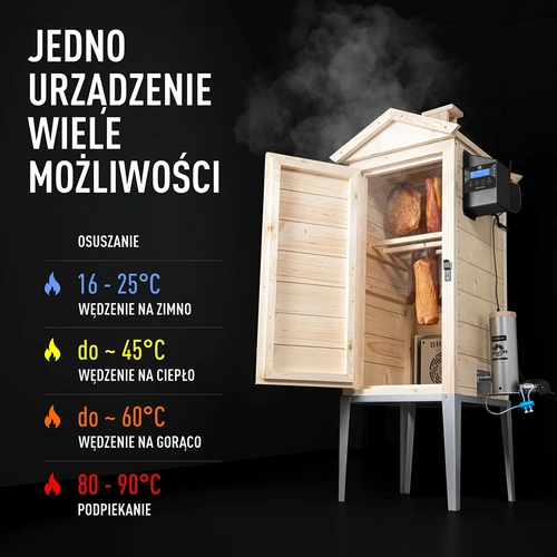 Prekajevalnica z Wi‑Fi, 200 L – dragON WOOD 100IQ z električnim grelnim modulom in krmilnikom - 5