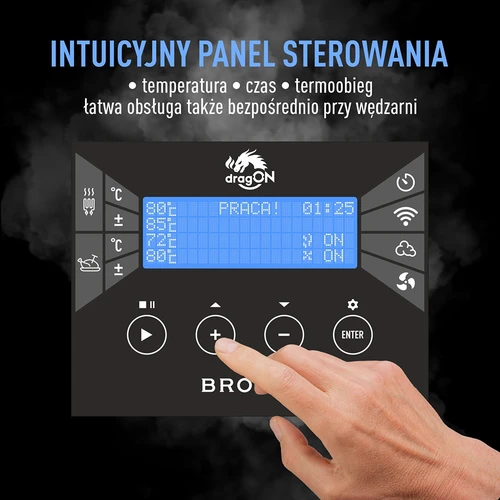 Prekajevalnik z Wi-Fi, 200 L- dragON WOOD 100IQ z električnim grelnim modulom in krmilnikom - 8