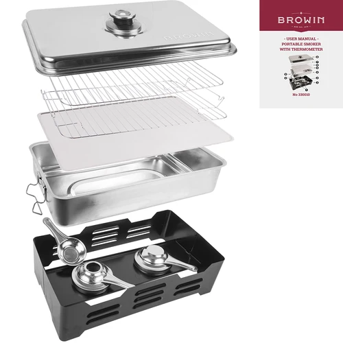 Prenosni prekajevalnik s termometrom in sadnimi lesnimi sekanci - 5