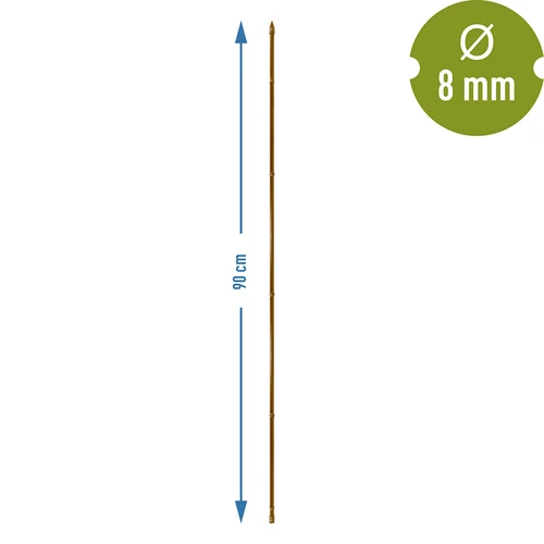 Prevlečena jeklena opora v obliki bambusa, 90 cm × 8 mm - 3