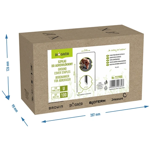 Pritrdilni klini za agrokopreno, jekleni v obliki U – 100 kosov - 8