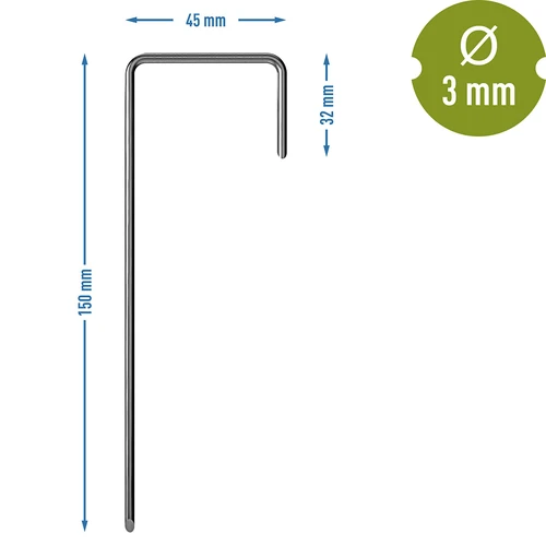 Pritrdilni klini za agrotekstil, jekleni, tip L - 100 kos. - 7