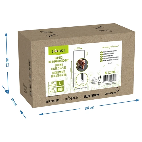 Pritrdilni klini za agrotekstil, jekleni, tip L - 100 kos. - 8