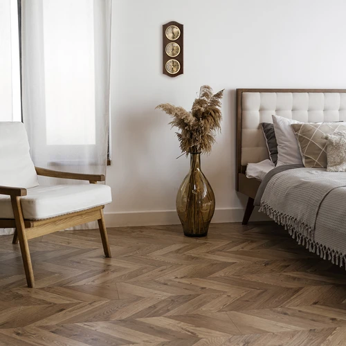 Retro vremenska postaja - barva wenge z zlatimi številčnicami - 6