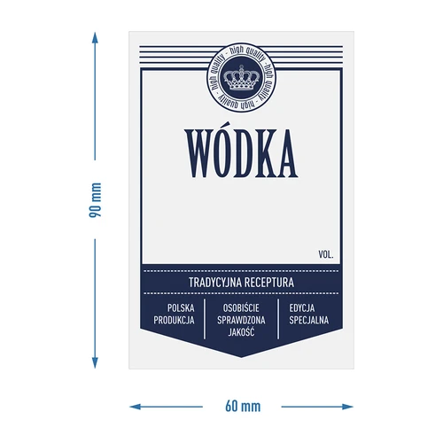 Samolepilne etikete 60x90 mm za steklenice, vodko, bele, 20 kosov - 4