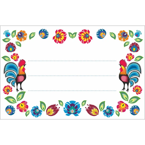 Samolepilne etikete, folklorni vzorec, 85/55 mm - 20 kosov