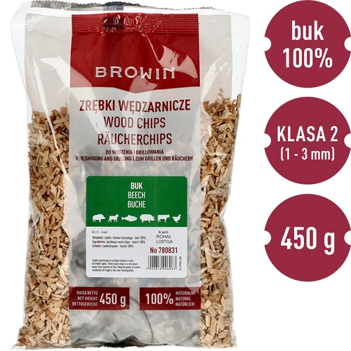 Sekanci za dimljenje/peko na žaru, bukovi, 450 g, razr. 2 - 3