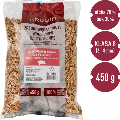 Sekanci za prekajevanje/pečenje na žaru 70% jelša + 30% bukev, 450 g, kl. 8 - 3