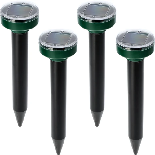 Solarni odganjalec krtov – učinkovita, varna in humana zaščita vrta, komplet 4 kosov.