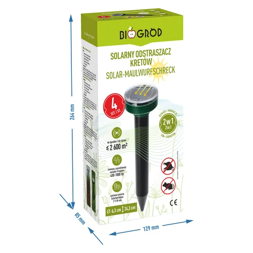 Solarni odganjalec krtov – učinkovita, varna in humana zaščita vrta, komplet 4 kosov. - 10