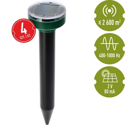 Solarni odganjalec krtov – učinkovita, varna in humana zaščita vrta, komplet 4 kosov. - 8