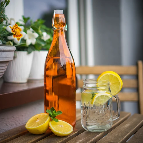 Steklena steklenica 1 L z hermetičnim zapiranjem - v različnih barvah - 3