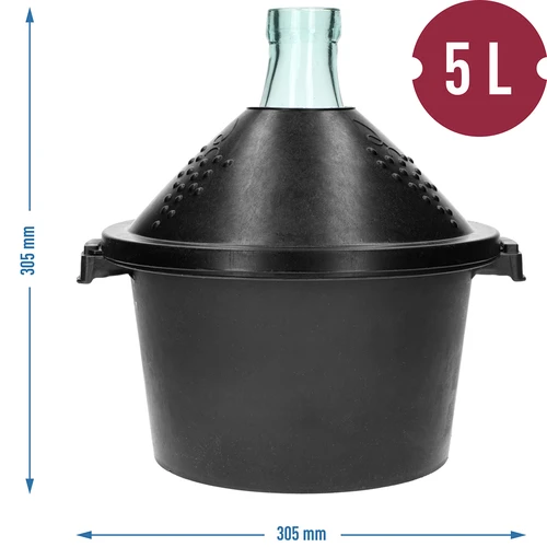 Stekleni balon za vino 5 L - s košaro iz plastike - 7