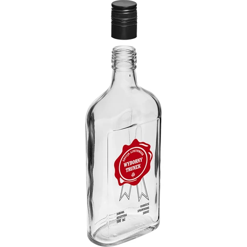 Steklenica 500 ml z navojnim pokrovčkom, potisk 'Wyborny Trunek', 1 kos. - 3
